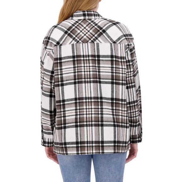 HFX Women’s Relaxed Fit Oversized Long Sleeve Shirt Jacket Brown, Size S (New) - Picture 4 of 14